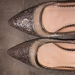 Rose gold sequin heels